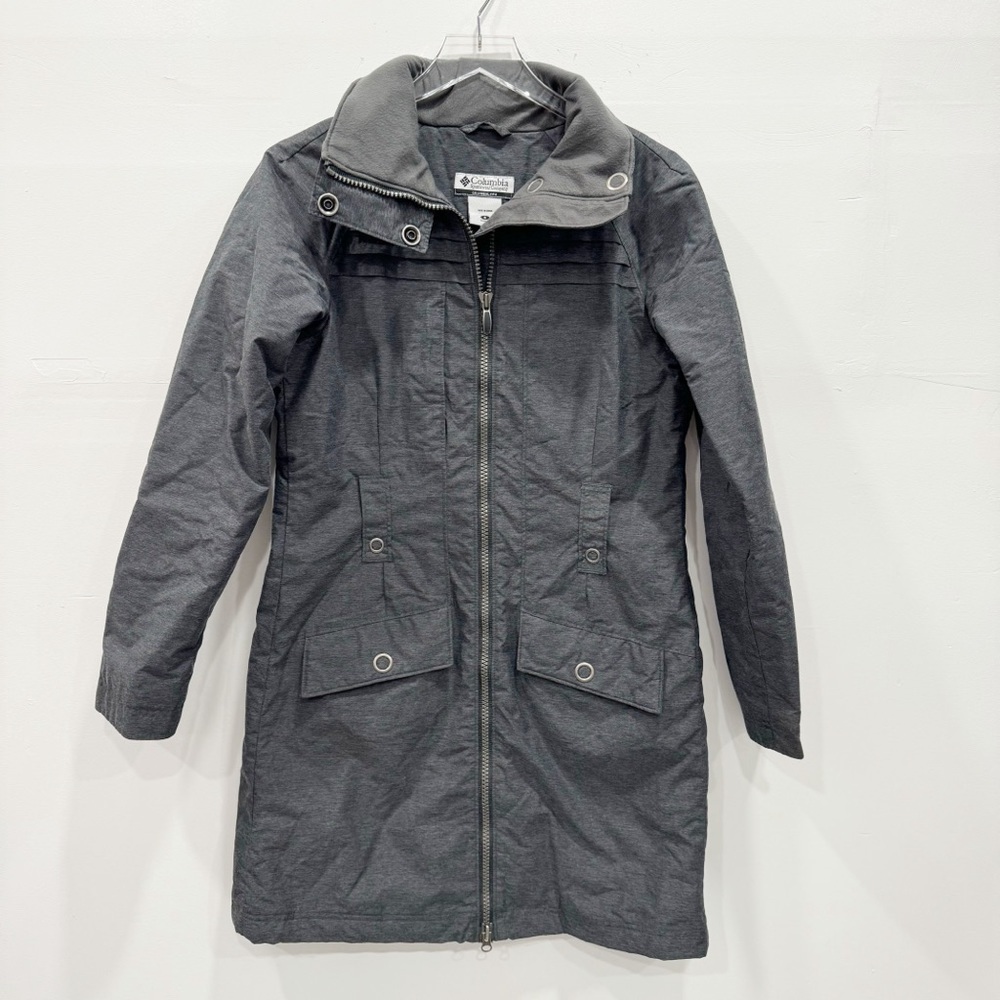 Columbia Omni-Shield High Neck Grey Trench Style Jacket Coat Small